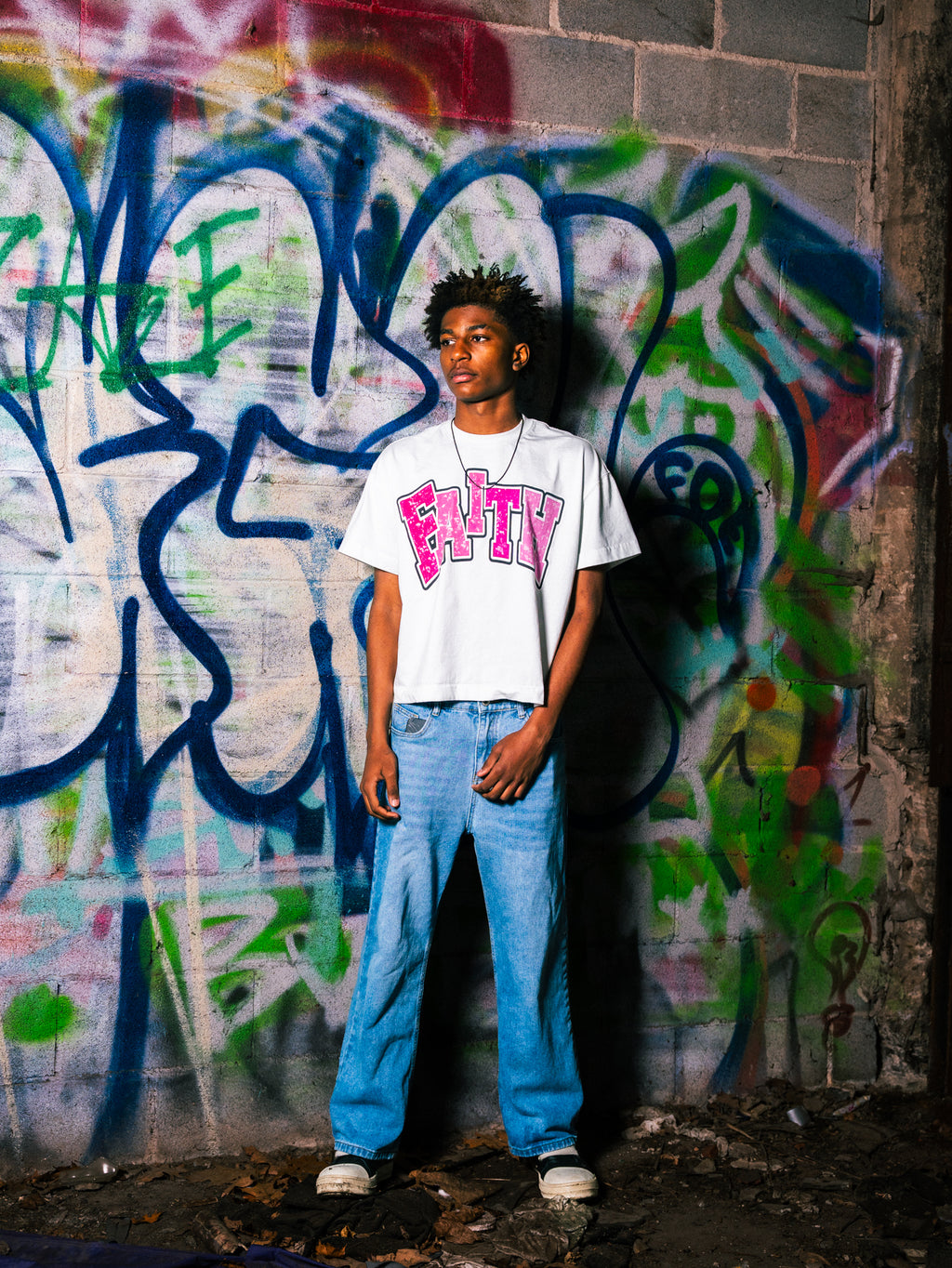PINK FAITH BOXY TEE