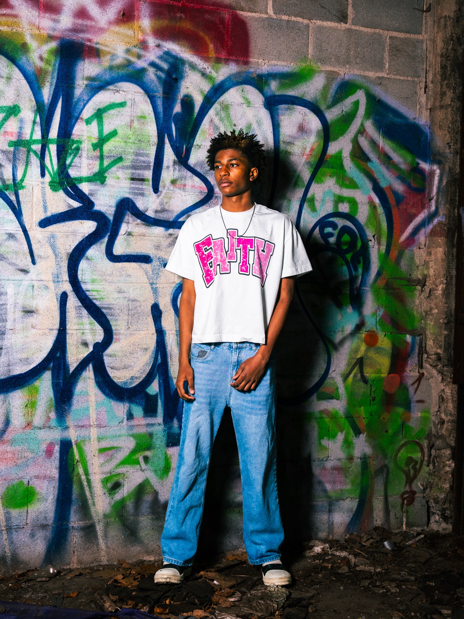 PINK FAITH BOXY TEE