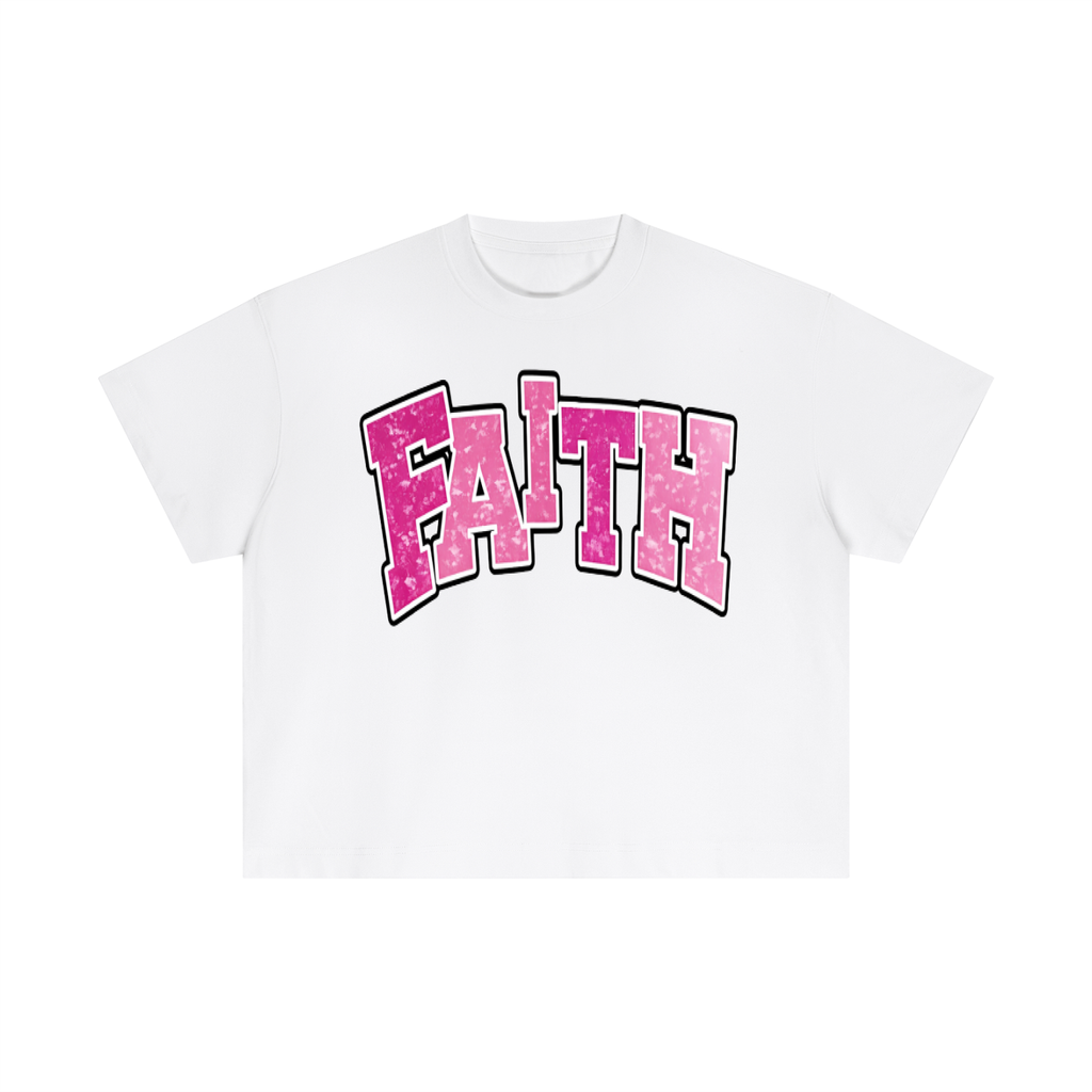 PINK FAITH BOXY TEE